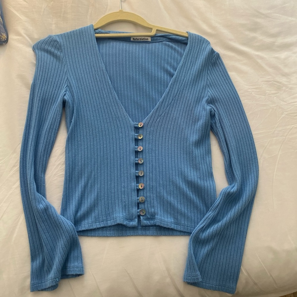 Reformation Gellar sweater in blue
